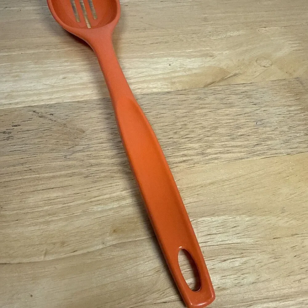 Vintage Nylon Slotted Spoon Heat Resistant Bright Orange Foley 11”